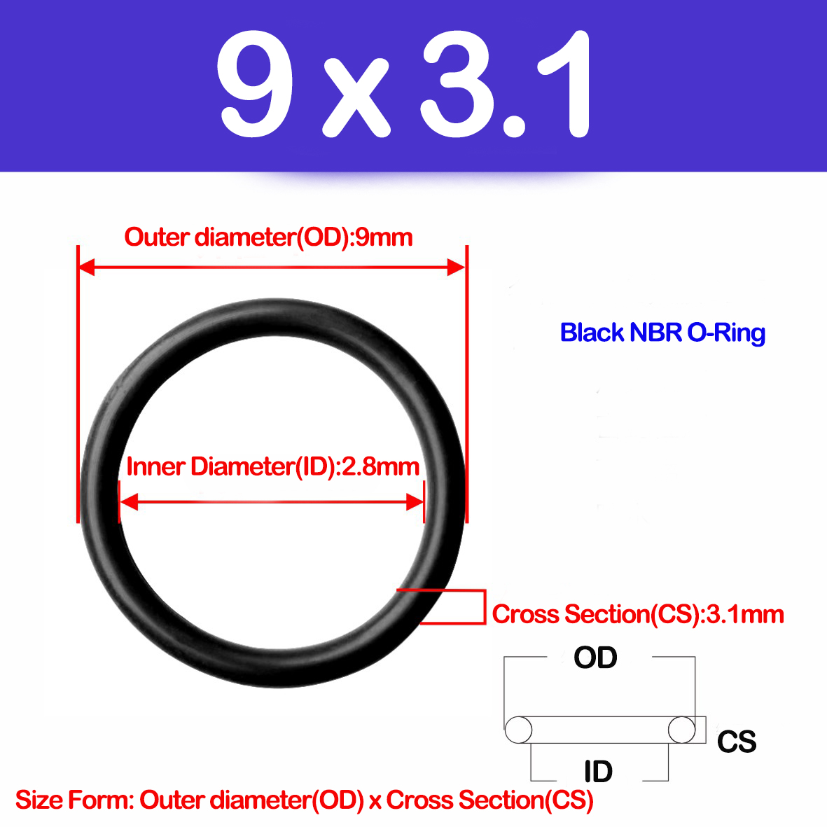WD CS 3.1mm,NBR O Ring Sealing - Auto Repair Cs 评论和价格